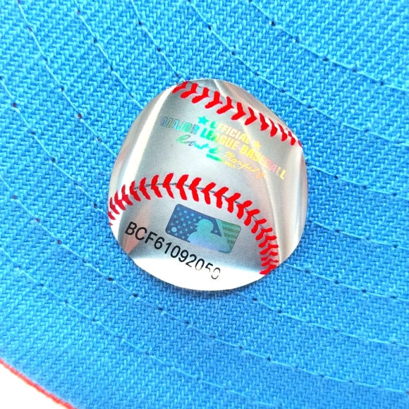 SAN DIEGO PADRES 1998 WORLD SERIES ORANGE ICY BLUE BRIM NEW ERA FITTED HAT 7 1/4 - Picture 7 of 9